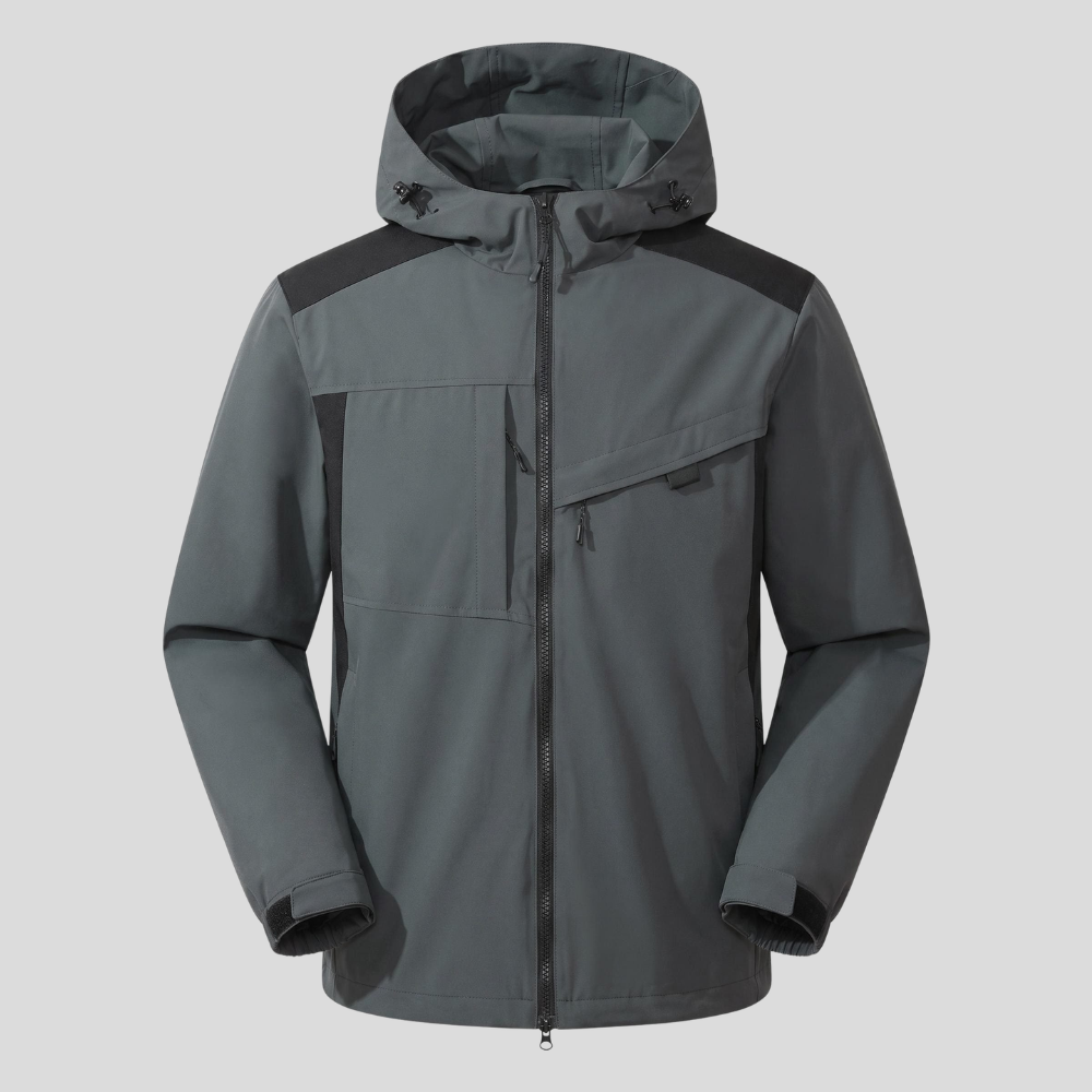 Veste Imperméable Homme 8000mm Randonnée À Capuche Réglable Et Coupe Vent