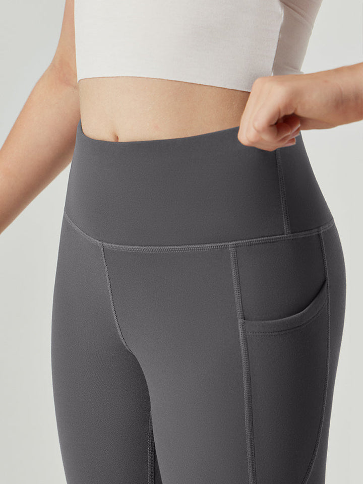 Legging Femme Taille Haute Doublé Polaire Avec Poches Latérales