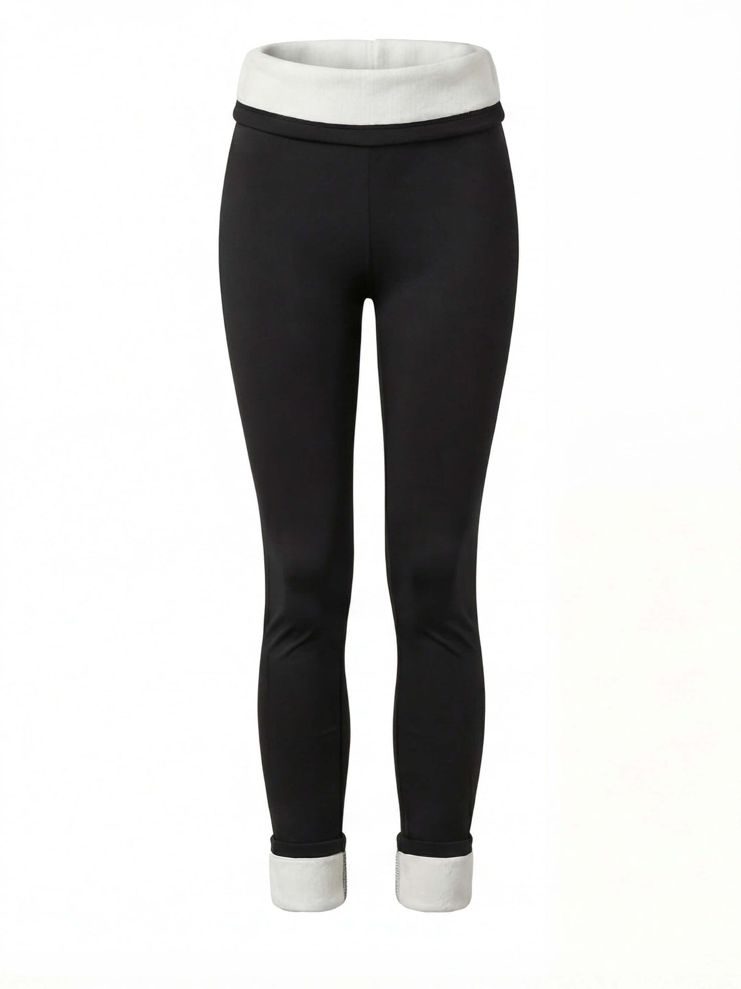 Legging Femme Doublure Polaire Taille Haute Et Ourlet Reversibles