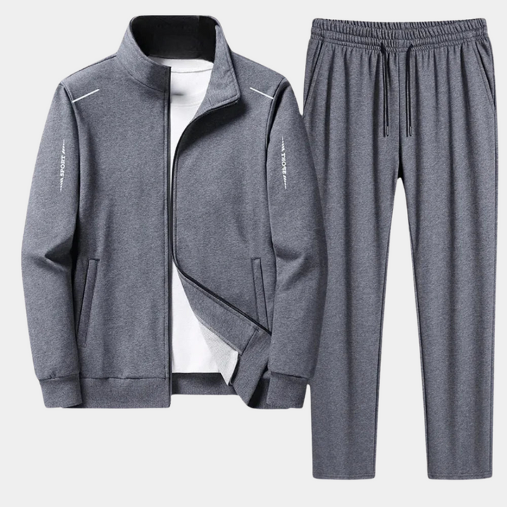 Survêtement Homme 2 Pièces en Polyester avec Veste Zippée et Jogger