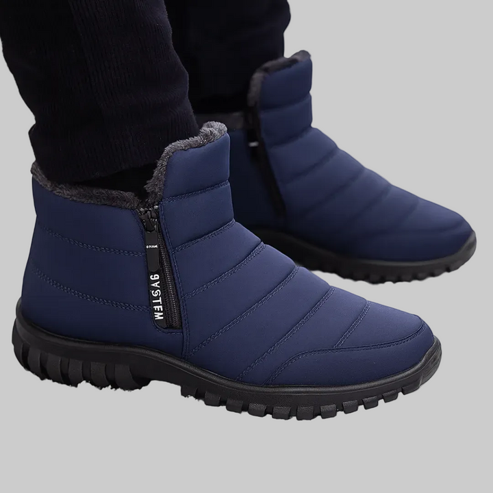 Bottes d'Hiver Homme Imperméables avec Zip Latéral et Semelle Antidérapante