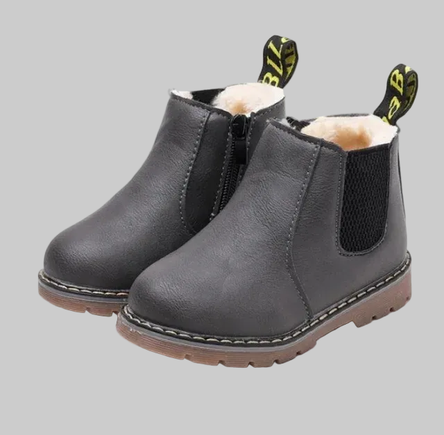 Bottes Chelsea Enfant Imperméables en Similicuir avec Zip Latéral