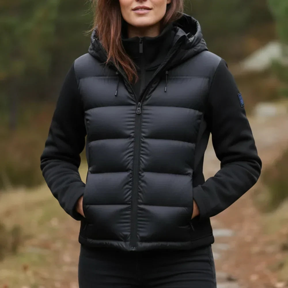 Doudoune Femme Imperméable Coupe Ajustée Avec Capuche