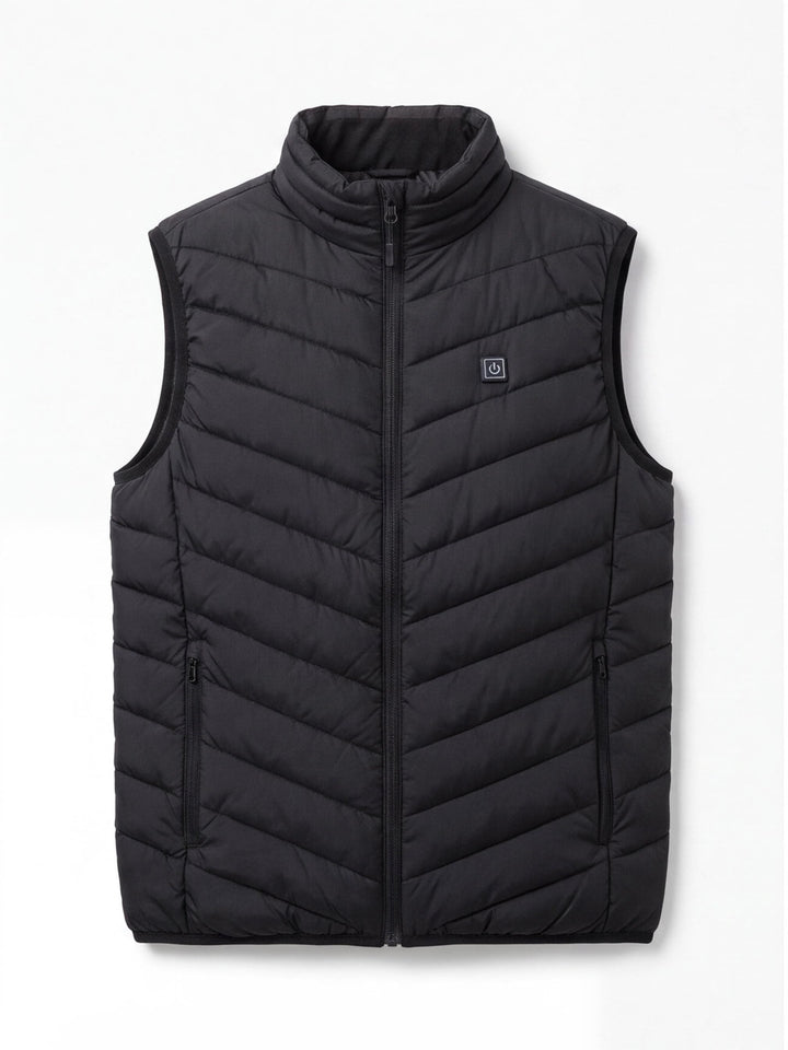 Gilet Chauffant Femme Matelassé Col Montant Poches Zippées