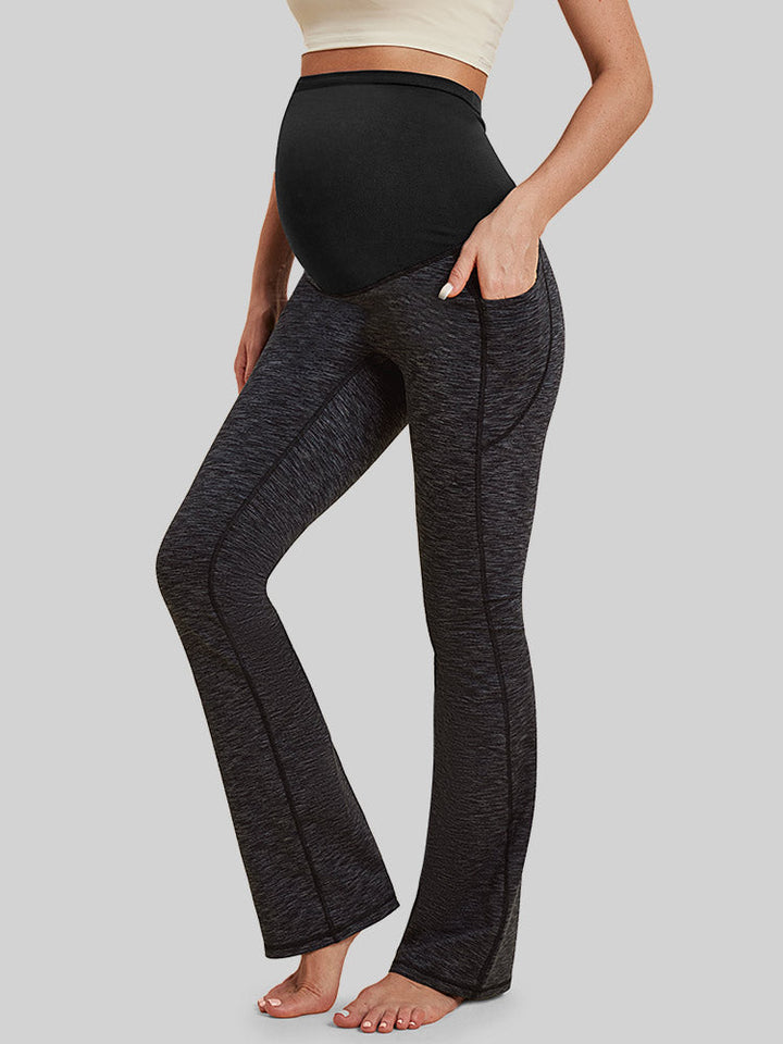 Pantalon De Grossesse Femme Doublé Polaire Coupe Évasée Avec Poches