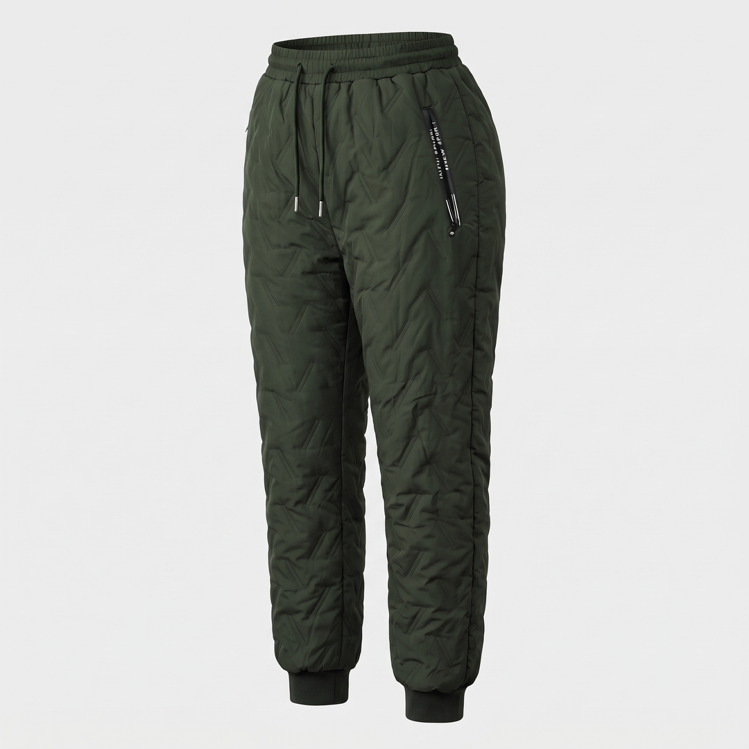 Pantalon d'Hiver Femme Doublé Sherpa Matelassé Taille Cordon