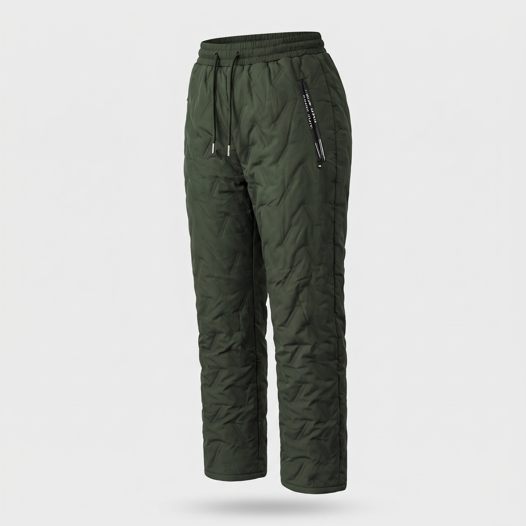 Pantalon d'Hiver Femme Doublé Sherpa Matelassé Taille Cordon