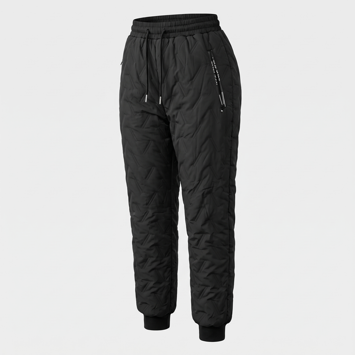 Pantalon d'Hiver Femme Doublé Sherpa Matelassé Taille Cordon