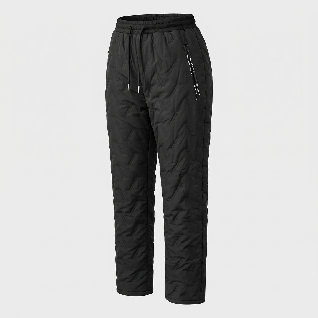 Pantalon d'Hiver Femme Doublé Sherpa Matelassé Taille Cordon