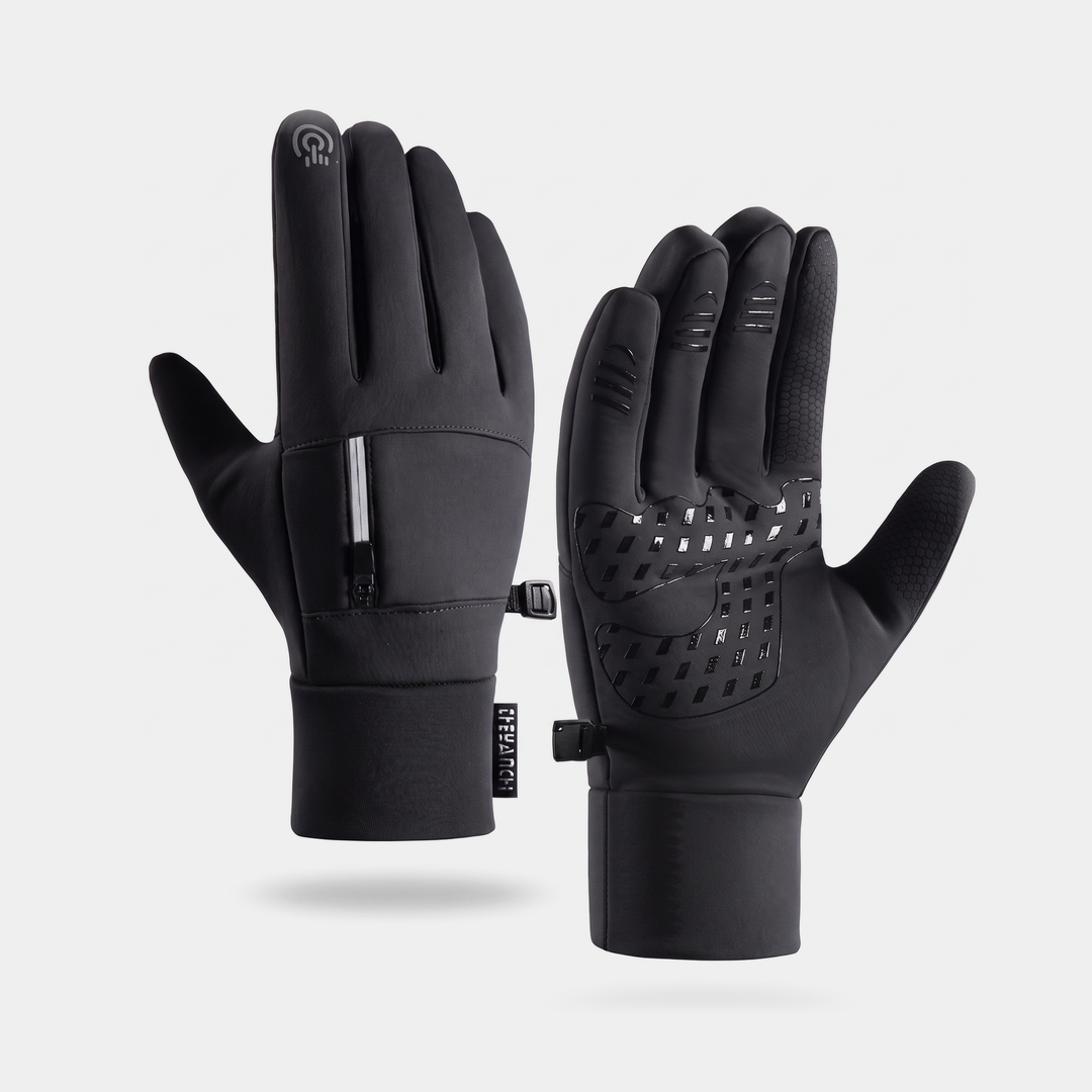 Gants de Running Homme Tactiles Pochette Zippée Paume Antidérapante