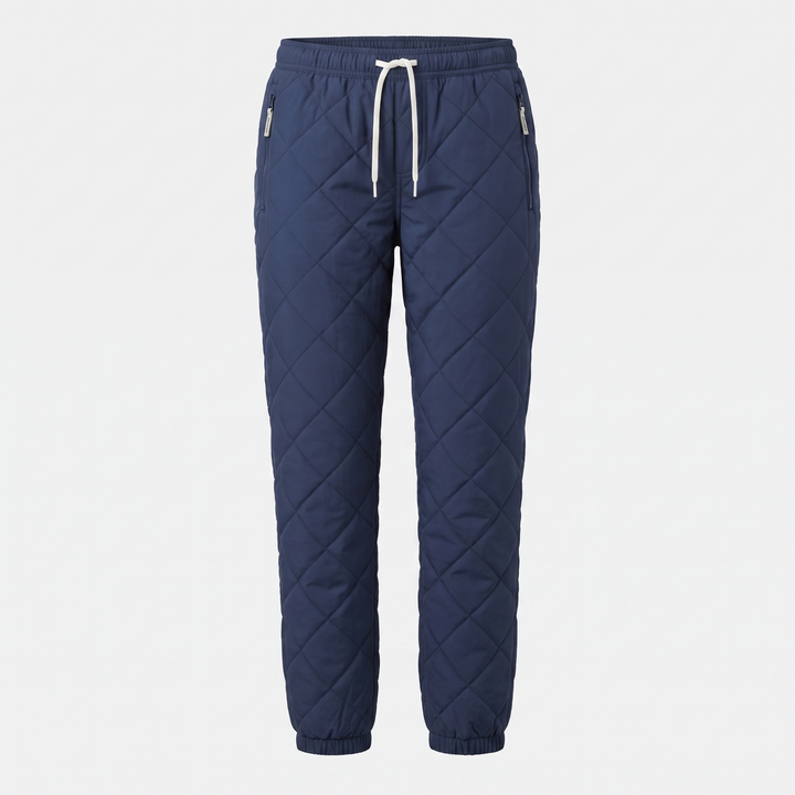 Pantalon d'Hiver Femme Doublé Polaire Matelassé Taille Cordon