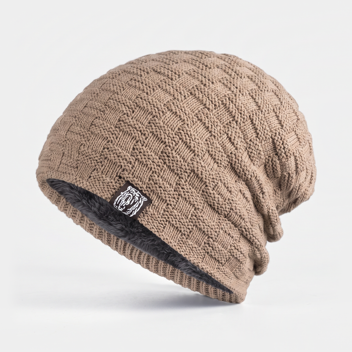 Bonnet Homme Doublé Polaire Maille Texturée