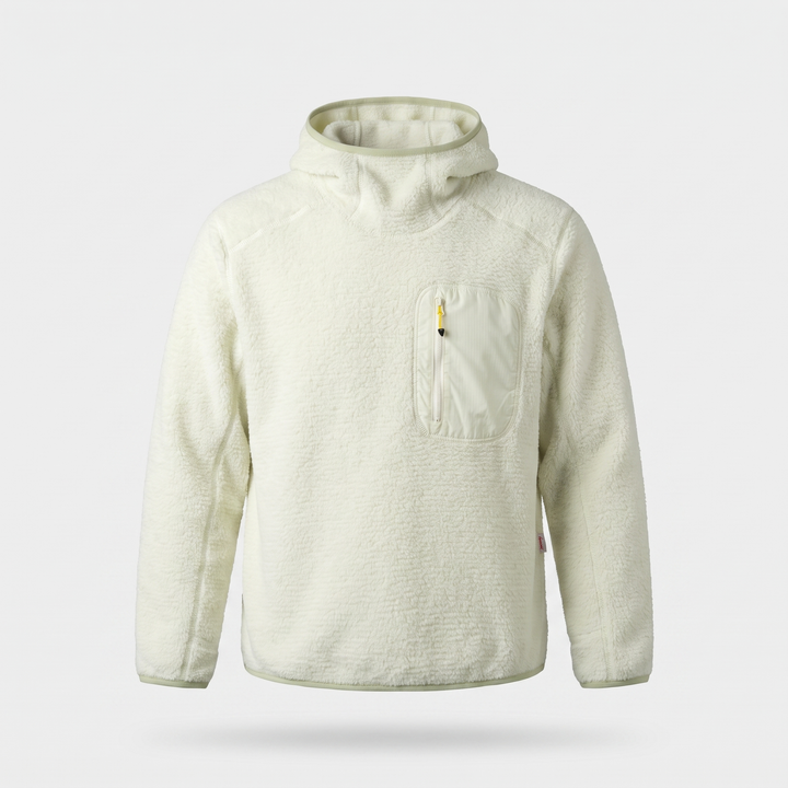 Polaire Homme Sherpa à Capuche Pochette Poitrine Zippée