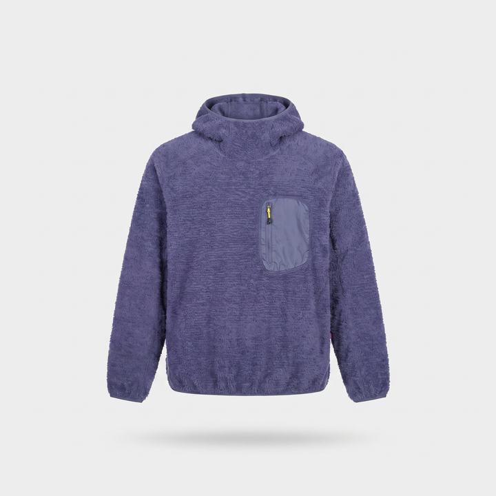 Polaire Homme Sherpa à Capuche Pochette Poitrine Zippée