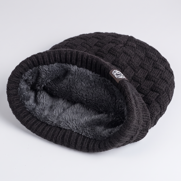 Bonnet Homme Doublé Polaire Maille Texturée