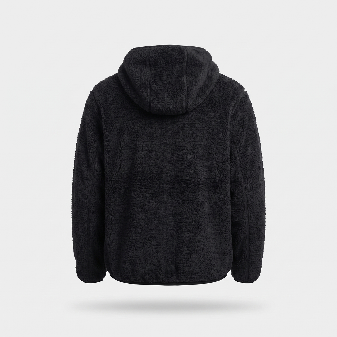 Polaire Homme Sherpa à Capuche Pochette Poitrine Zippée