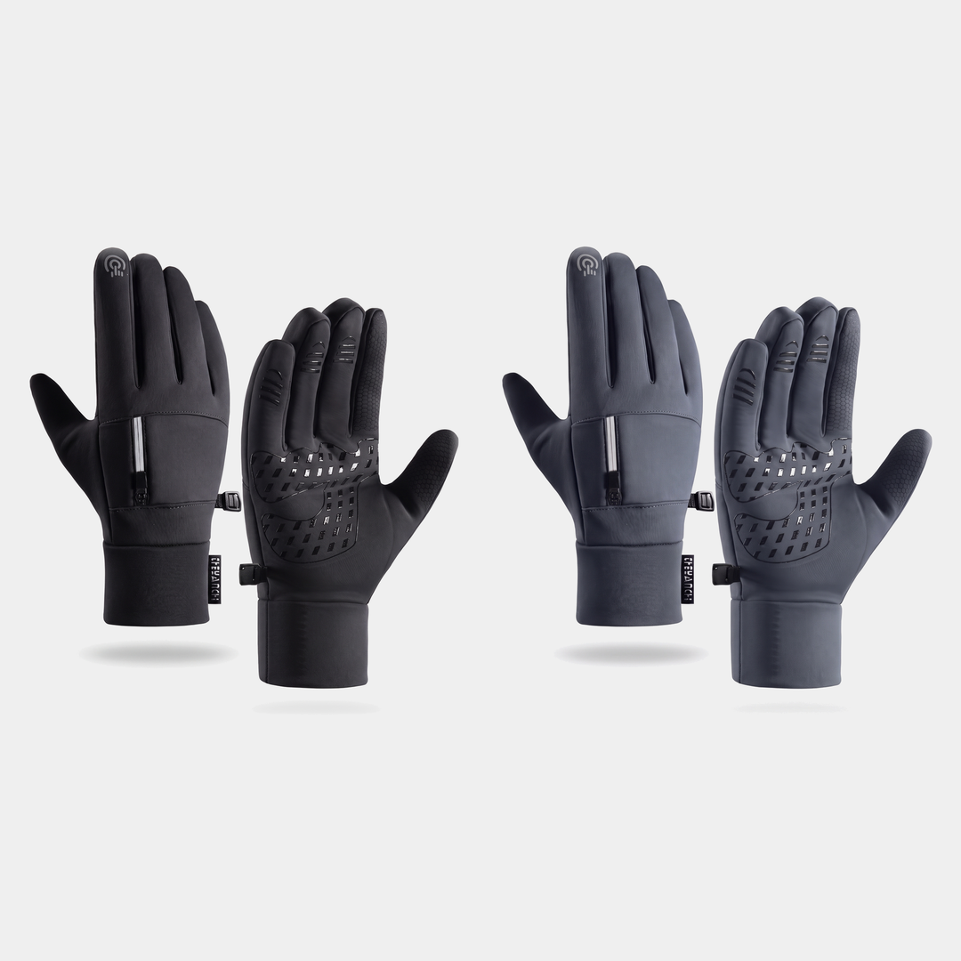 Gants de Running Homme Tactiles Pochette Zippée Paume Antidérapante