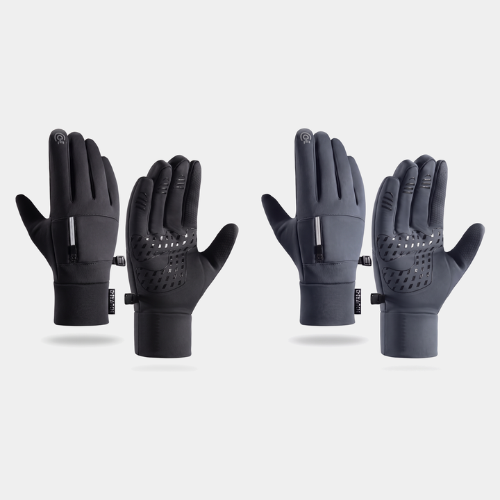 Gants de Running Homme Tactiles Pochette Zippée Paume Antidérapante