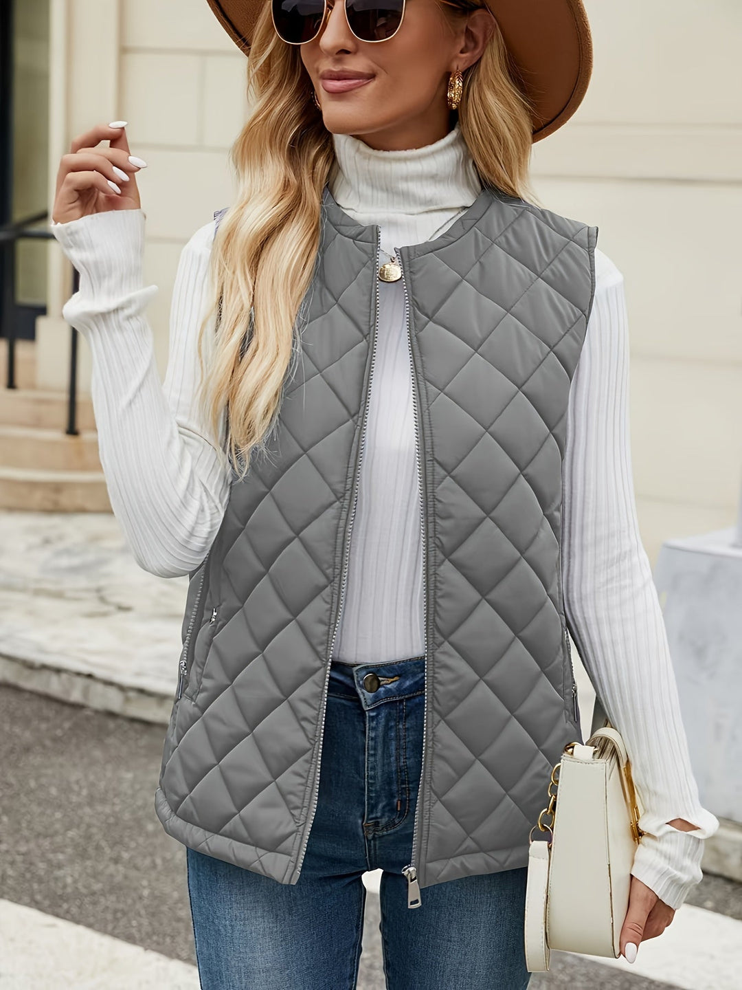 Gilet Matelassé Femme Sans Manches Léger