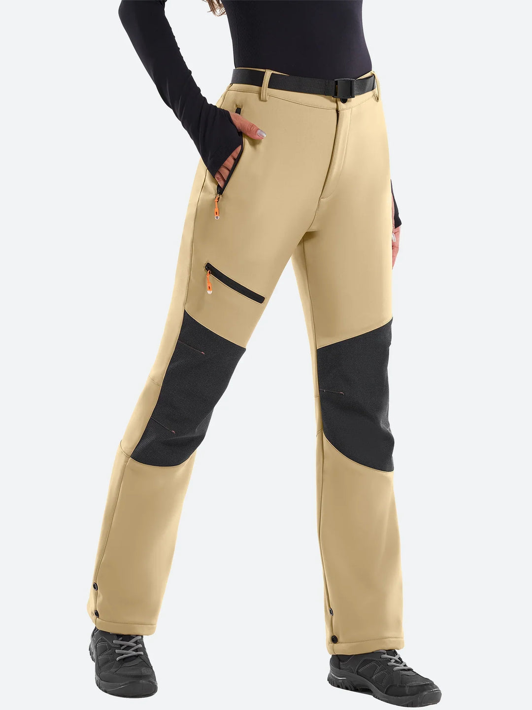 Pantalon De Ski Femme Doublé Polaire Imperméable Genoux Renforcés