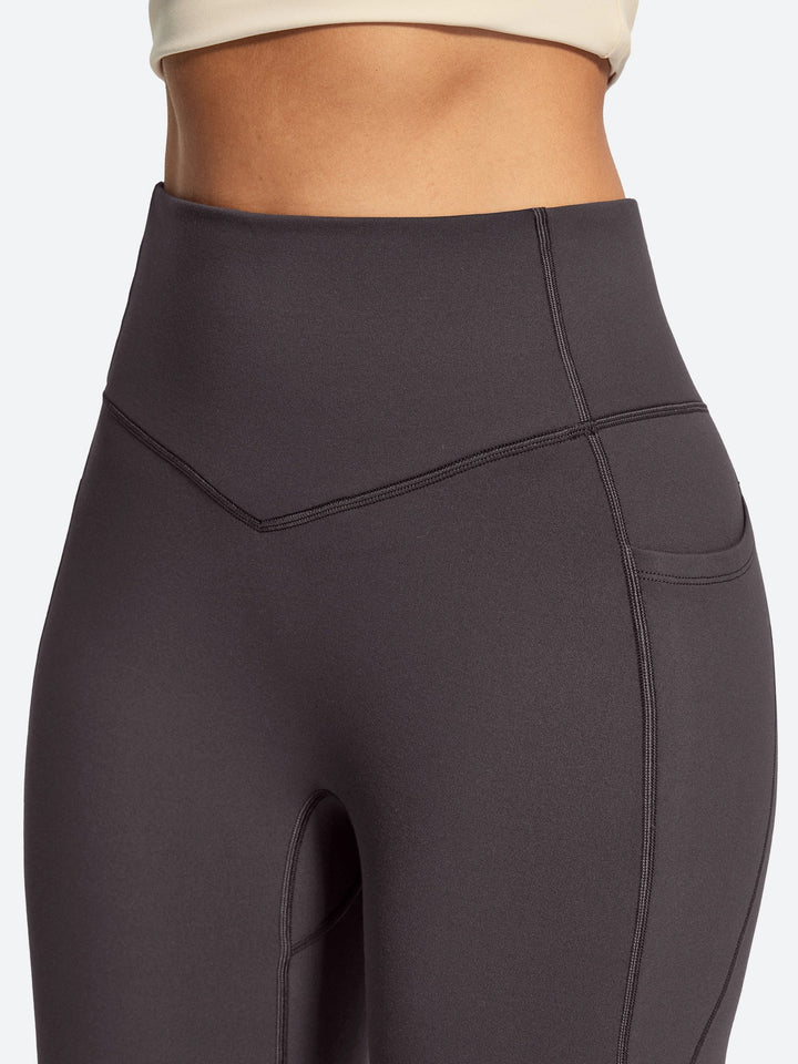 Pantalon Yoga Femme Doublé Polaire Évasé Avec Poches