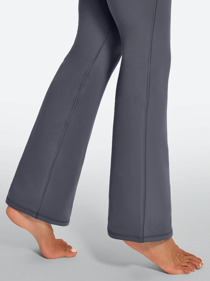 Pantalon Yoga Femme Doublé Polaire Évasé Avec Poches