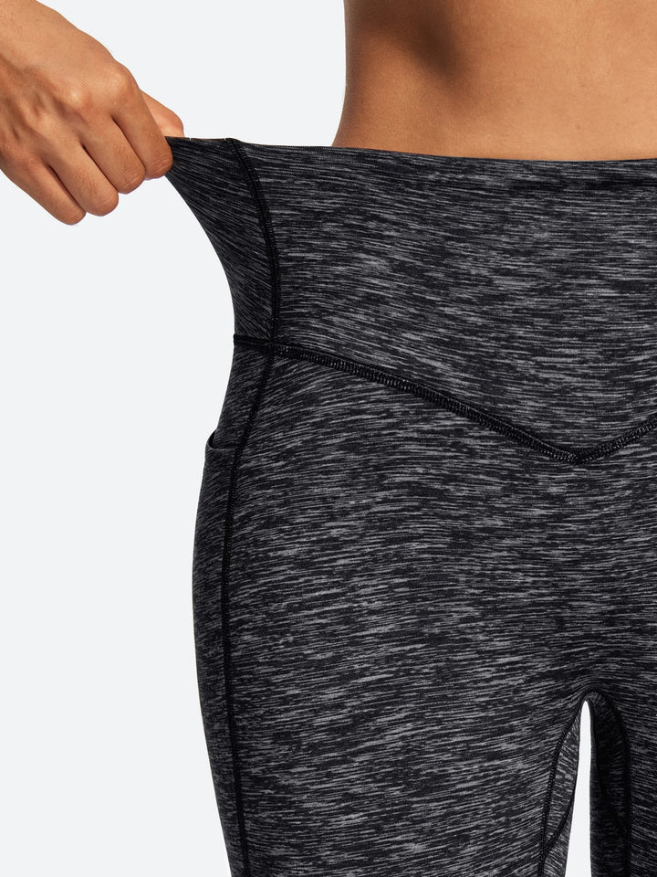 Pantalon Yoga Femme Doublé Polaire Évasé Avec Poches
