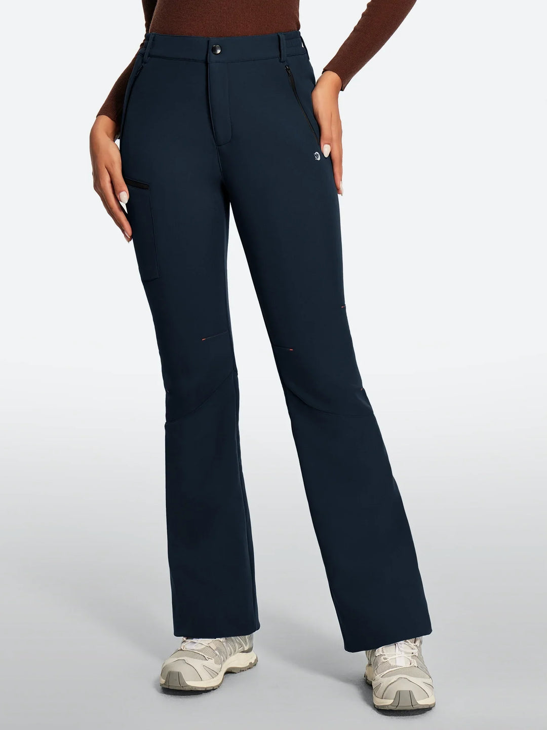 Pantalon De Ski Femme Doublé Polaire Imperméable Coupe Évasée