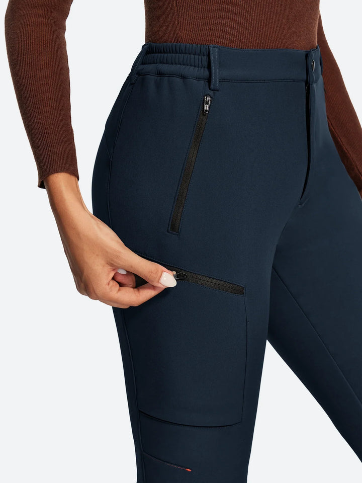 Pantalon De Ski Femme Doublé Polaire Imperméable Coupe Évasée