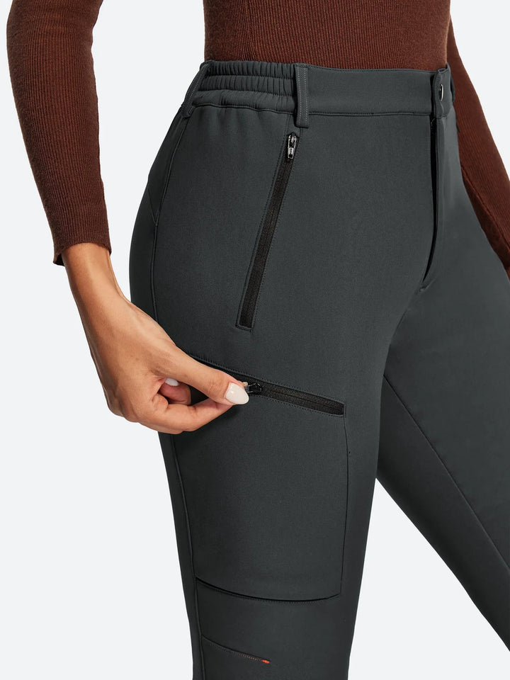 Pantalon De Ski Femme Doublé Polaire Imperméable Coupe Évasée