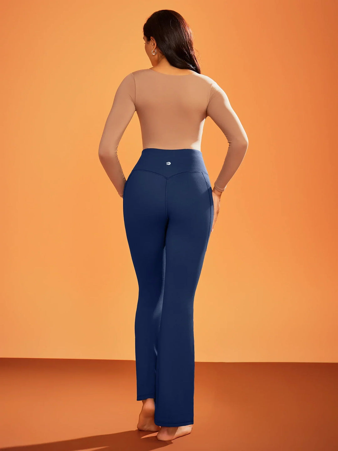 Pantalon Yoga Femme Doublé Polaire Évasé Avec Poches