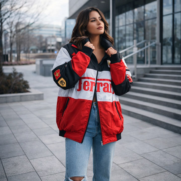 Veste de Course Oversize à Bandes Contrastantes pour Femme