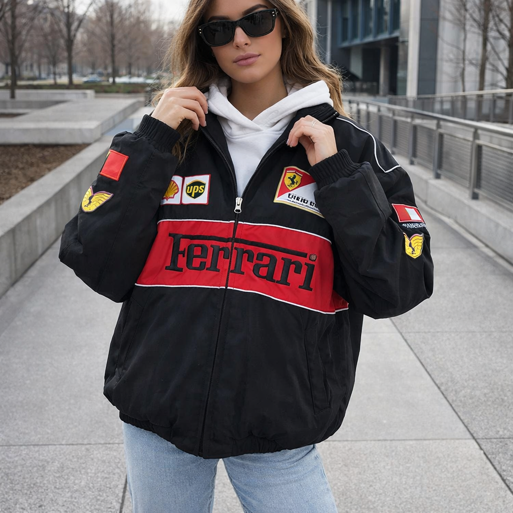 Veste de Course Oversize à Bandes Contrastantes pour Femme