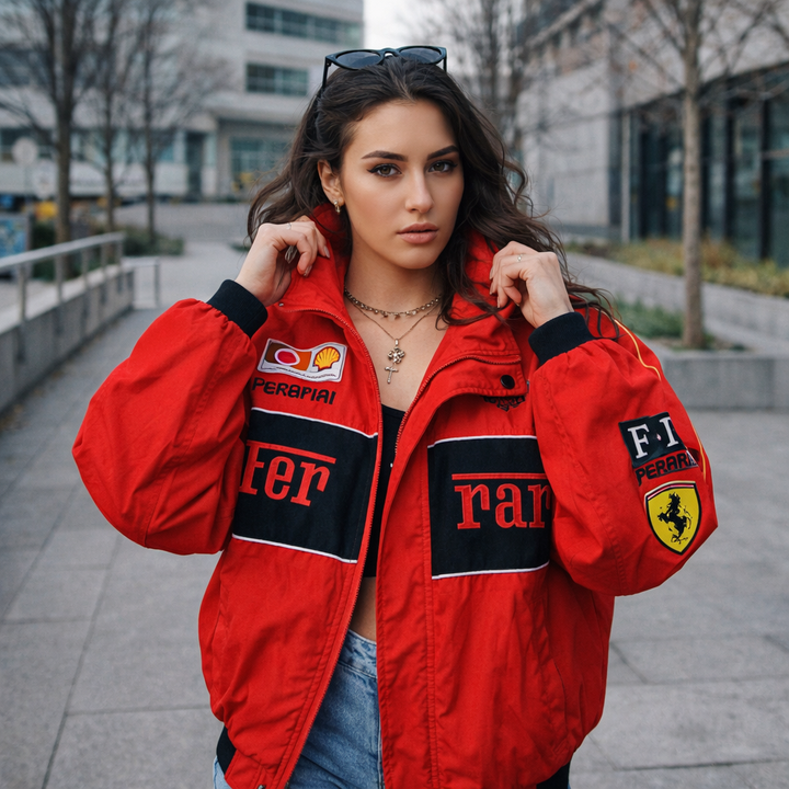 Veste de Course Oversize à Bandes Contrastantes pour Femme