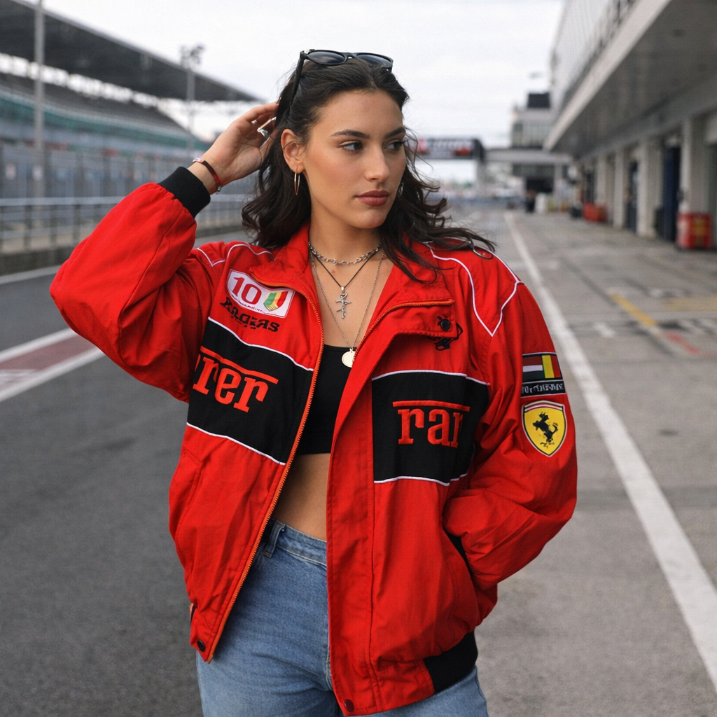 Veste de Course Oversize à Bandes Contrastantes pour Femme