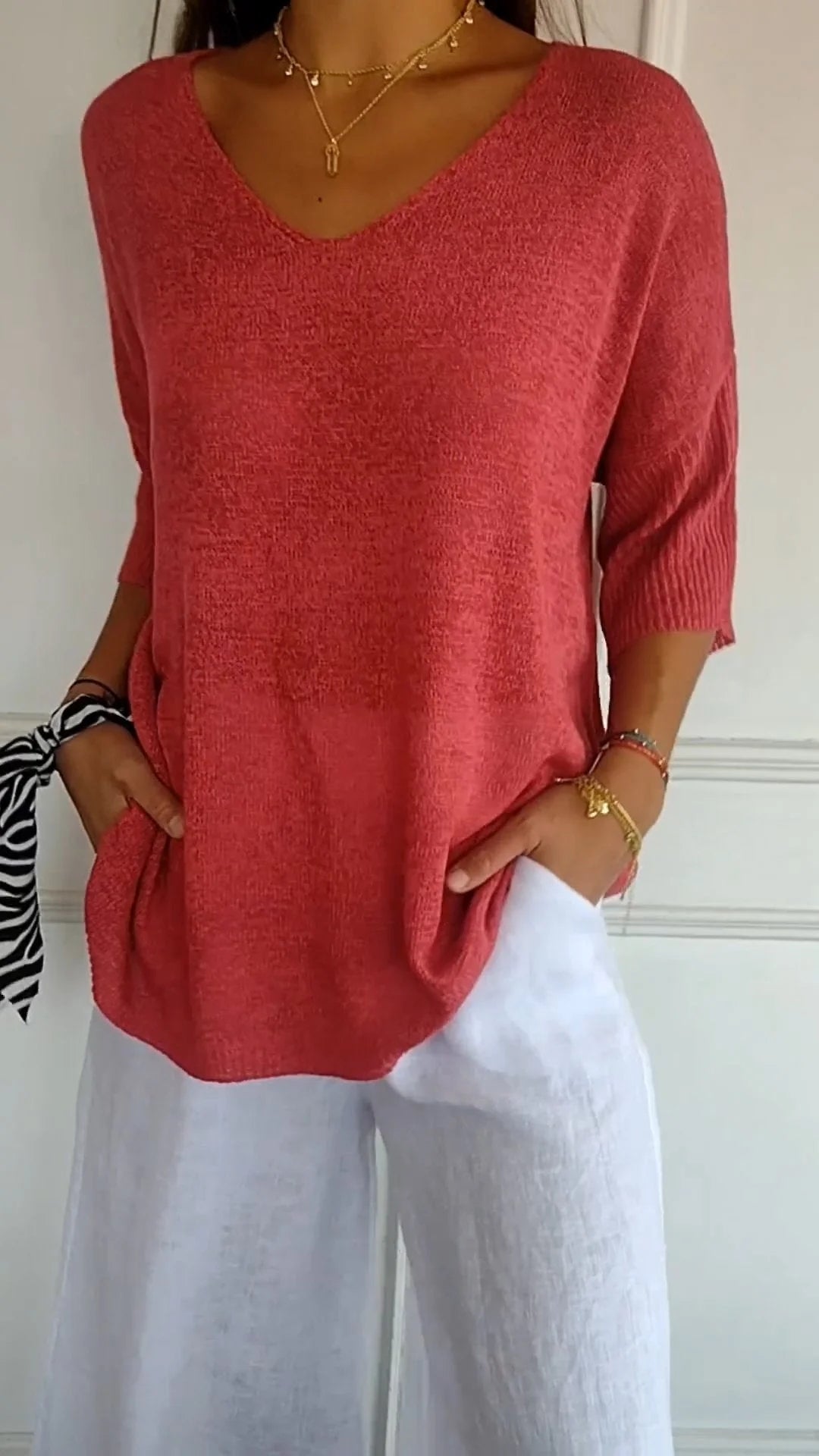 Top Femme en Tricot Col V