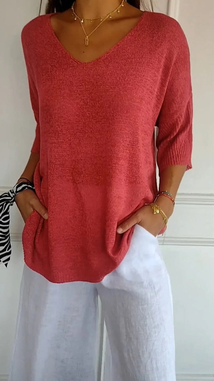 Top Femme en Tricot Col V