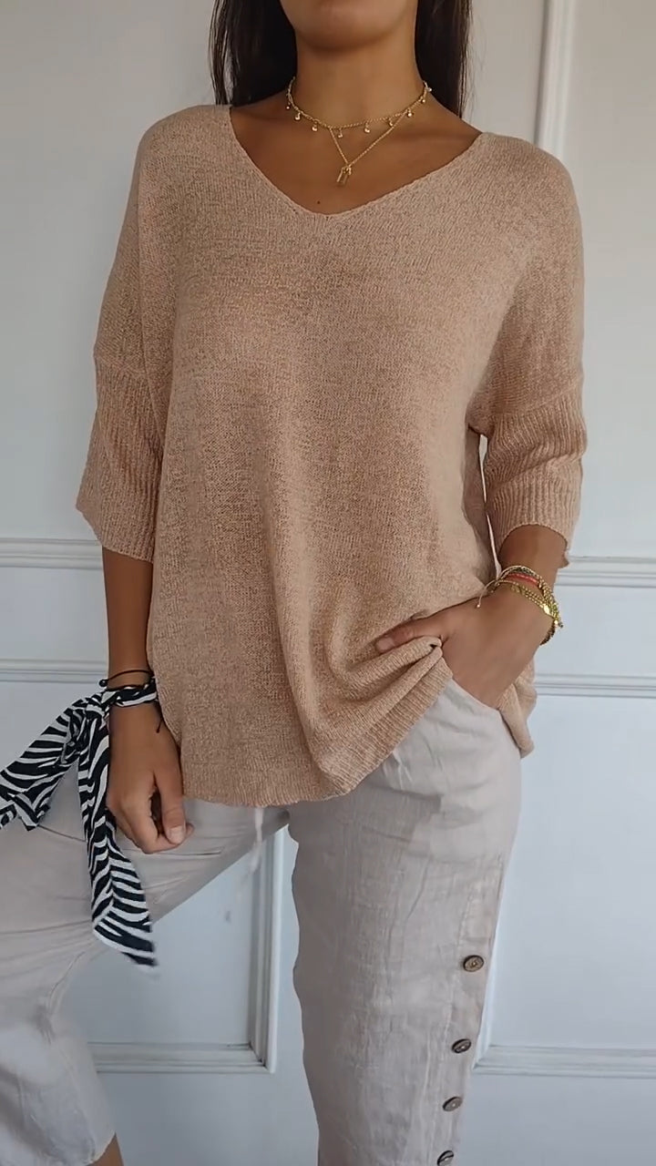 Top Femme en Tricot Col V