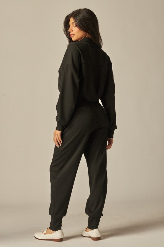 Ensemble Veste Courte Utilitaire et Pantalon Jogger pour Femme