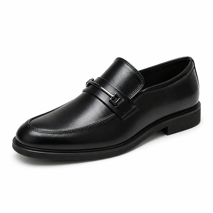 Mocassins Homme en Cuir avec Boucle Métallique et Bout Arrondi