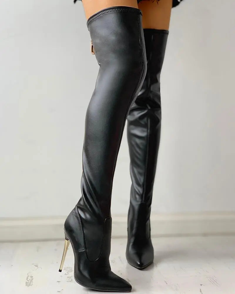 Madeleine | Bottes cuissardes à bout pointu pour femmes