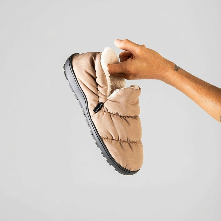 Chaussons Matelassés Doublés Fourrure à Semelle Crantée