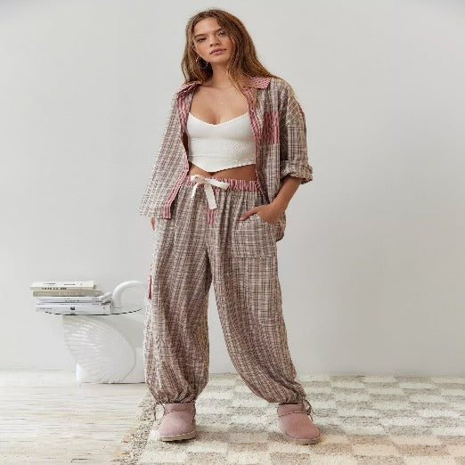 Flavie | Pantalon de pyjama simple oversize pour femmes