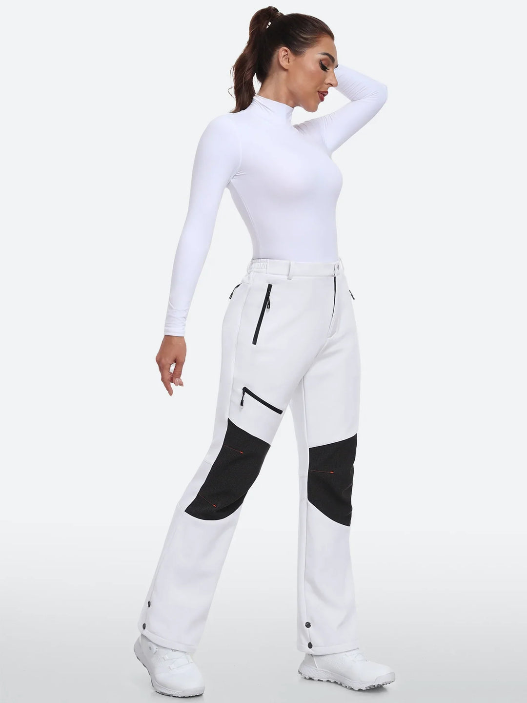 Pantalon De Ski Femme Doublé Polaire Imperméable Genoux Renforcés