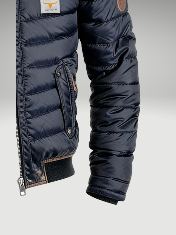 Blouson Matelassé Homme Col Montant Zippé