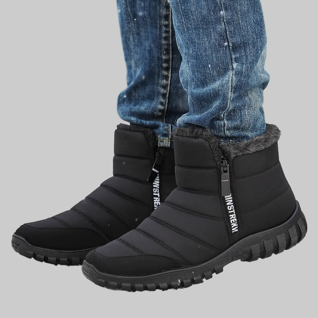 Bottes d'Hiver Homme Imperméables avec Zip Latéral et Semelle Antidérapante
