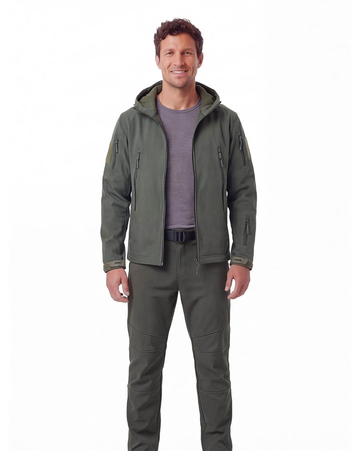 Ensemble Homme Veste À Capuche Et Pantalon De Randonnée Avec Poches Zippées