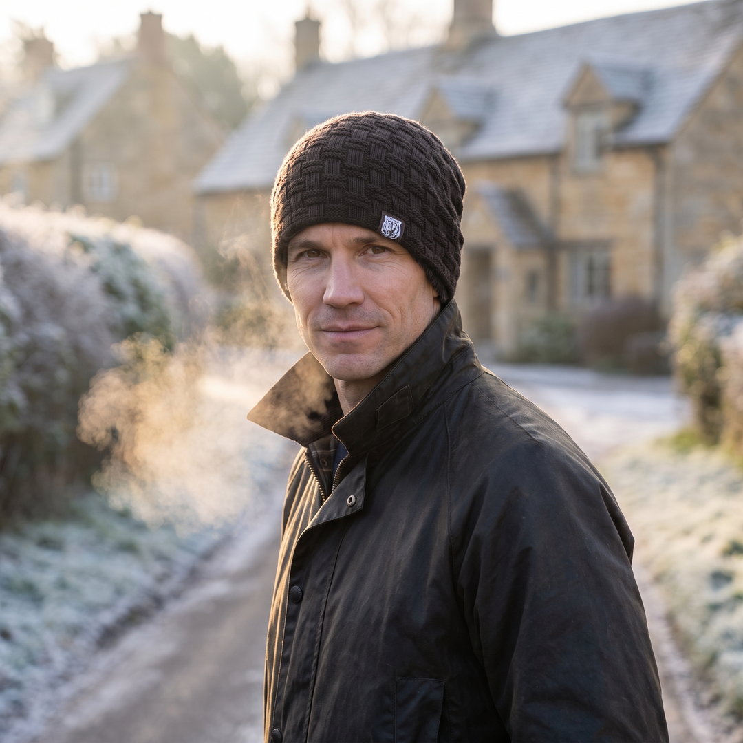 Bonnet Homme Doublé Polaire Maille Texturée