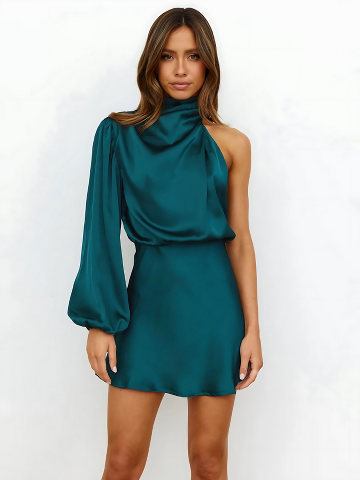 Philomène | Robe élégante asymétrique à une épaule pour femmes