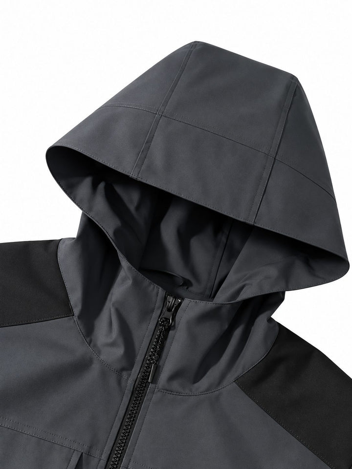 Veste Imperméable Homme 8000mm Randonnée À Capuche Réglable Et Coupe Vent